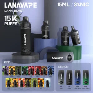 LANA 15000口旗艦款一次性電子煙｜15ml大容量 智能雙顯螢幕 Advanced Mesh網狀芯 Type-C快充 15種口味現貨